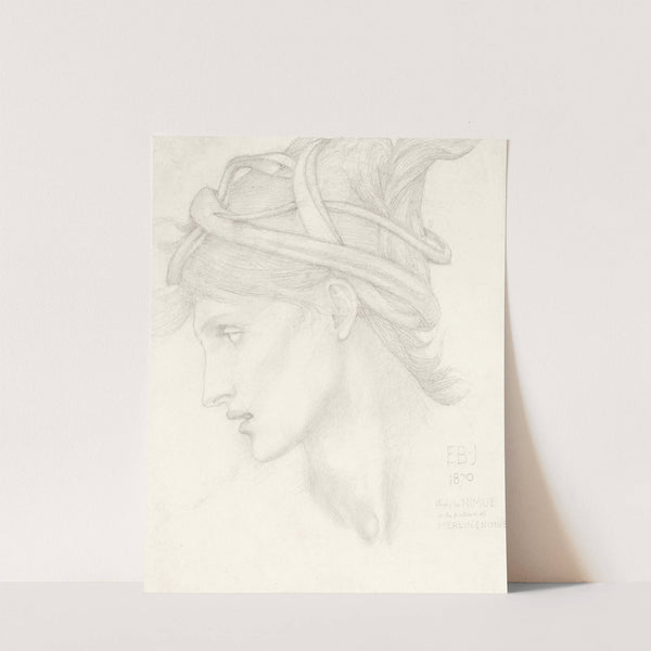 Head study of Maria Zambaco for Nimue in 'The Beguiling of Merlin' by Sir Edward Coley Burne-Jones