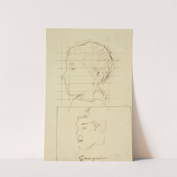 Heads of a Boy and a Man (Self-Portrait) (verso) by Paul Gauguin