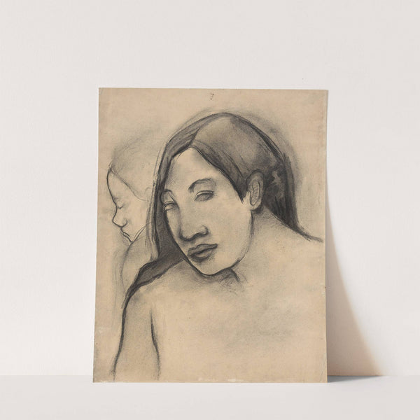 Heads of Tahitian Women, Frontal and Profile Views by Paul Gauguin