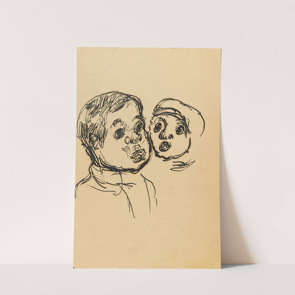 Heads of Two Children by Christoph Voll