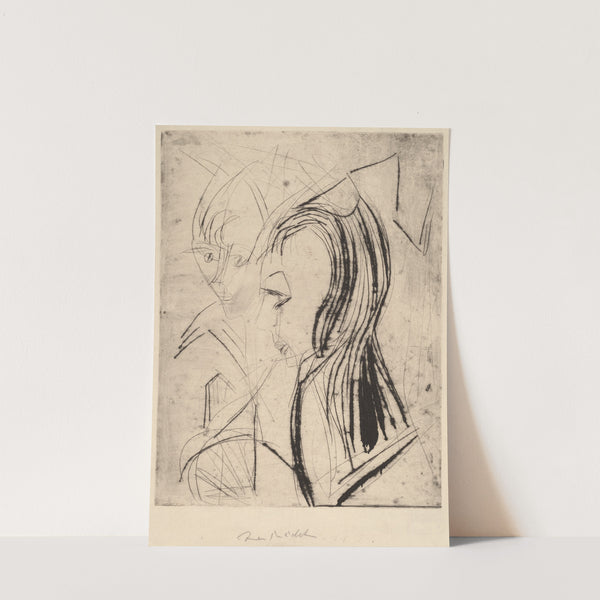 Heads of Two Girls (1919) by Ernst Ludwig Kirchner