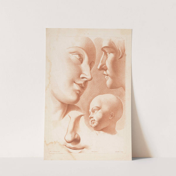 Heads of woman, man and child (1749-1849) by Louis-François Roubiliac