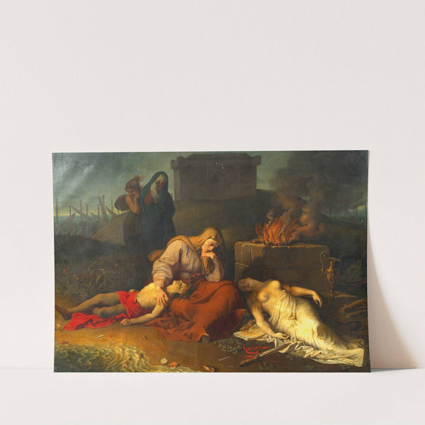 Hecabe with the corpses of her children Polyxena and Polydoros at the tomb of Achilles (1809) by Karl Russ