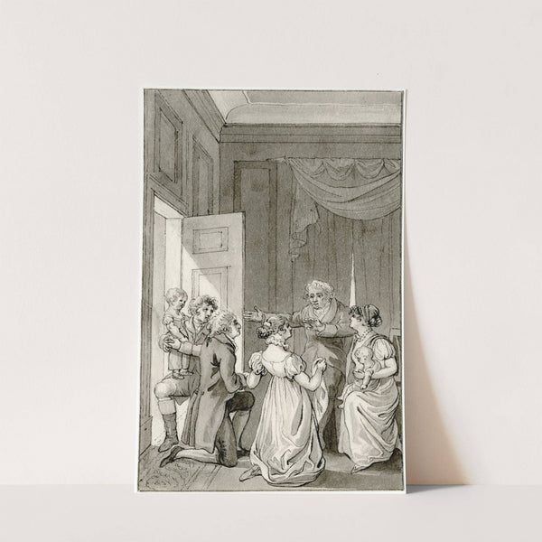 Heer zegent twee echtparen: 'De weldadige bestuurder...' by Reinier Vinkeles