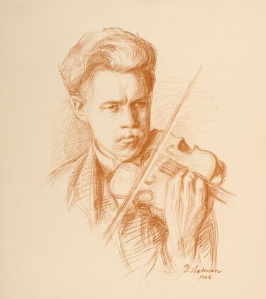 Heikki Playing (the Artist’s Brother)