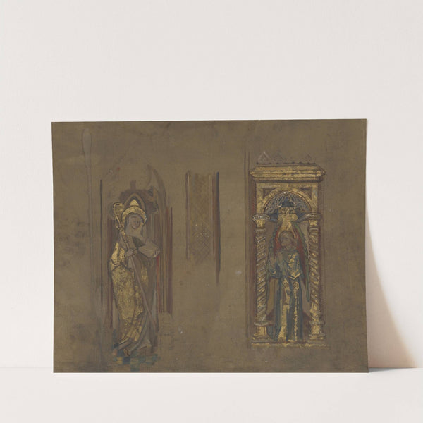 Heiliger mit Bischofsstab und Buch; Engel jeweils in einer Nische by Susanne Renate Granitsch