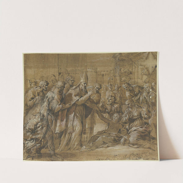 Heilung eines Kranken durch einen Bischof by Pietro da Cortona