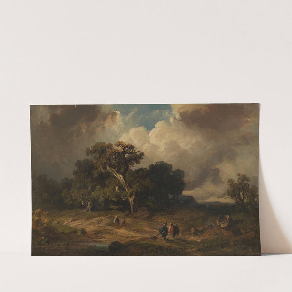 Heimkehrende Jäger bei aufziehendem Gewitter by August Seidel