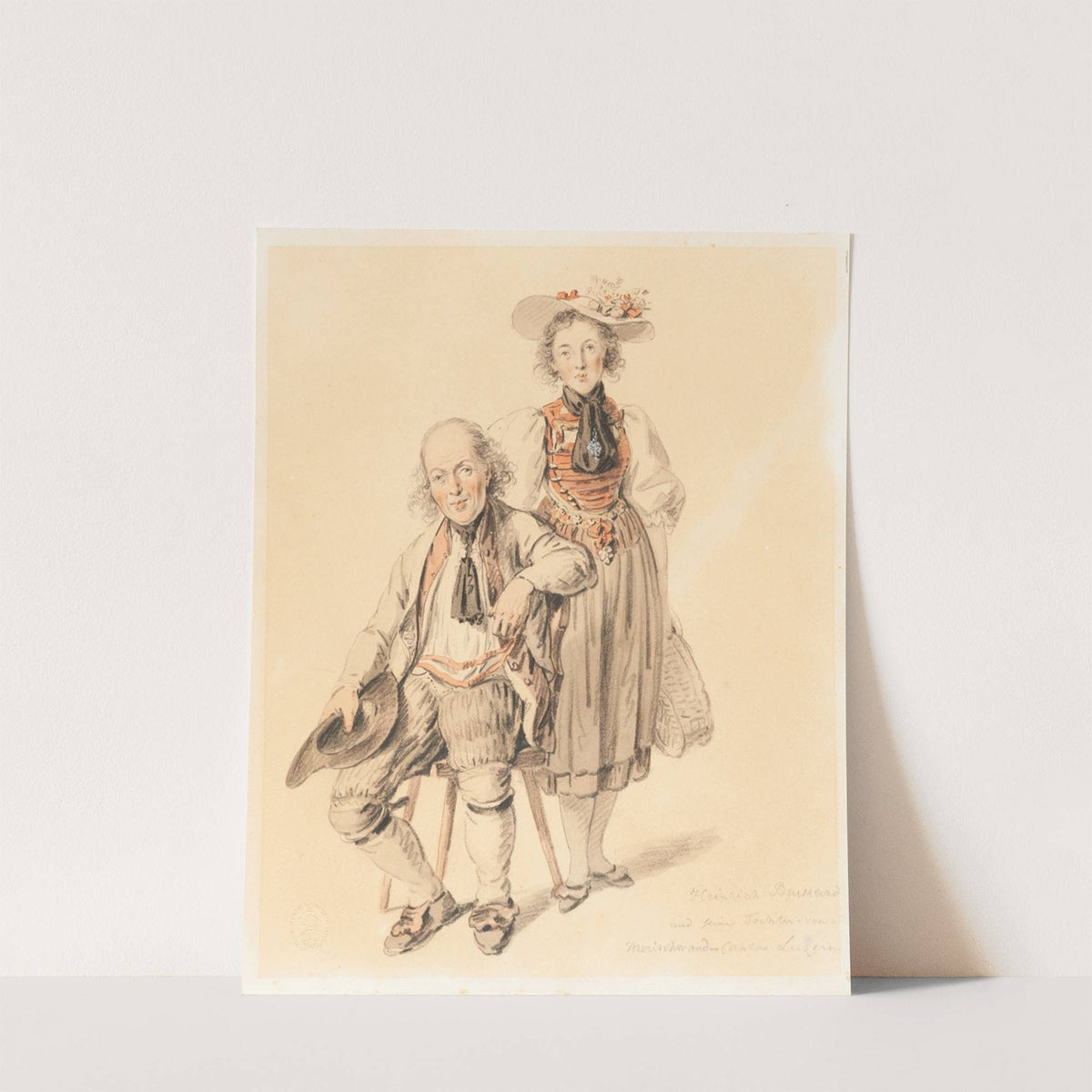 Heinrich Burkard und seine Tochter von Merischwand – Canton Luzern by Franz Niklaus König