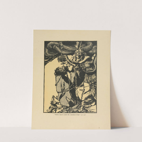 ‘Held a cup to catch the venomous drops’ (1907) by Arthur Rackham