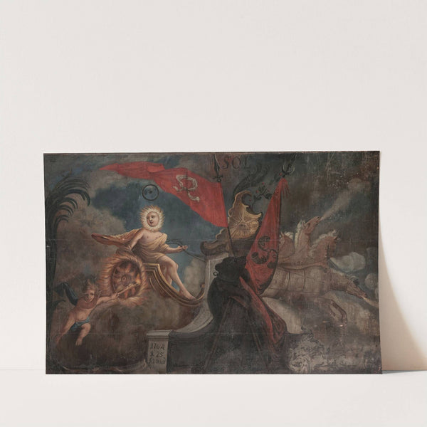Helios on the chariot. Allegory with the coats of arms of Trąby (Woyna) and Nałęcz (Górski) by Anonymous