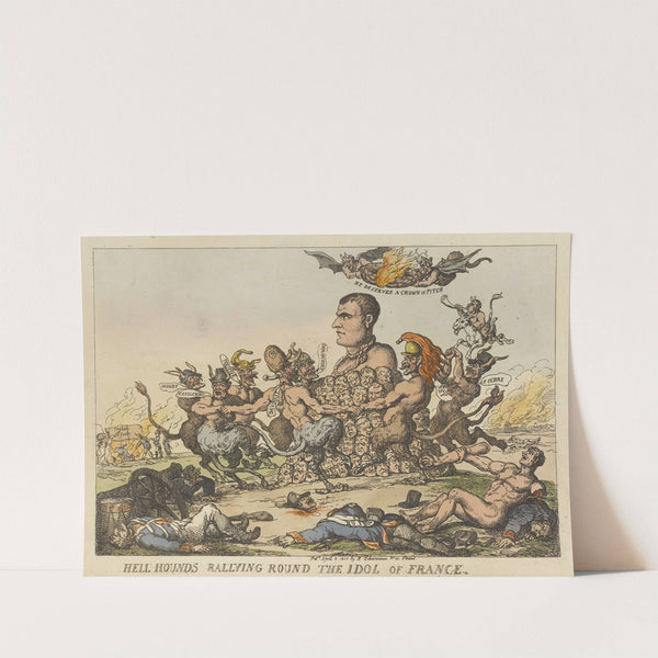 Hell hounds rallying round the idol of France (1815) by Thomas Rowlandson