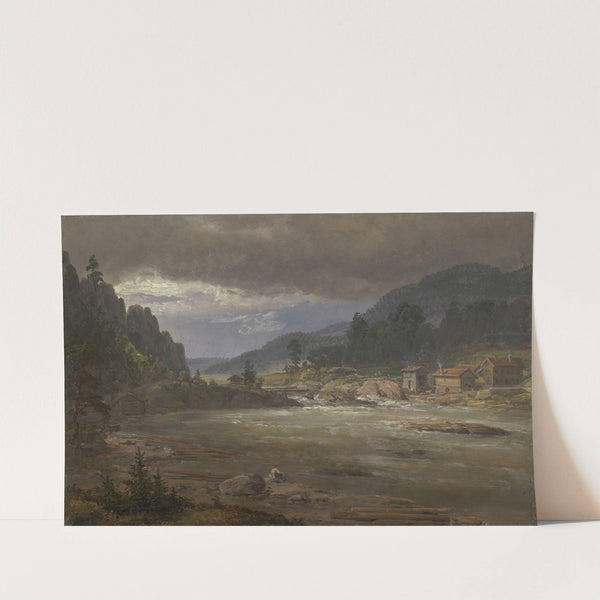 Hellefossen near Hokksund by Johan Christian Dahl