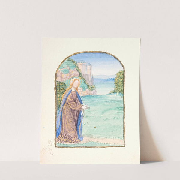 Hellig kvinde i landskab med borg i baggrunden (1929) by Agnes Slott-Møller