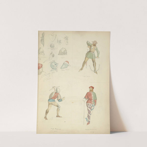 Helmets and various other pieces of armor 1400, 1397, 1475, 1480; Cross bowman; Cross bowman no. 1; Cross bowman no. 2 by Stewart Watson