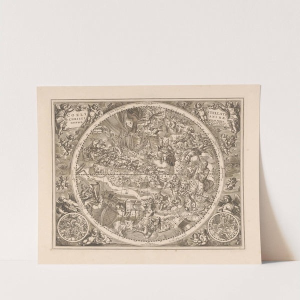 Hemelkaart met Christelijke sterrenbeelden Coelistellati Christiani haemisphaerium prius (1660-1708) by Peter Schenk the Elder