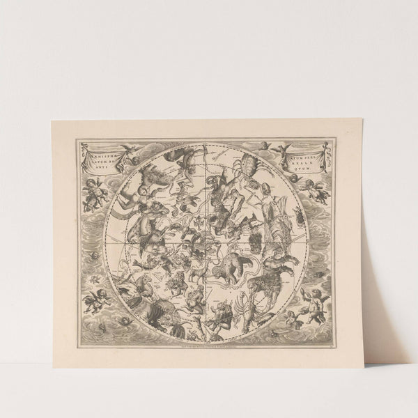 Hemelkaart met de noordelijke sterrenbeelden Haemisphaerium stellatum boreale antiquum (1660-1708) by Peter Schenk the Elder