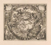 Hemelkaart met de zuidelijke sterrenbeelden Haemisphaerium scenographicum australe coeli stellati et terrae (1660-1708)