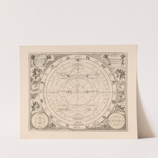 Hemelkaart van de baan van de maan rond de aarde (1660-1708) by Peter Schenk the Elder