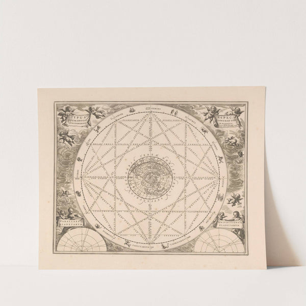 Hemelkaart van het noordelijk halfrond met verbanden tussen de sterrenbeelden (1660-1708) by Peter Schenk the Elder