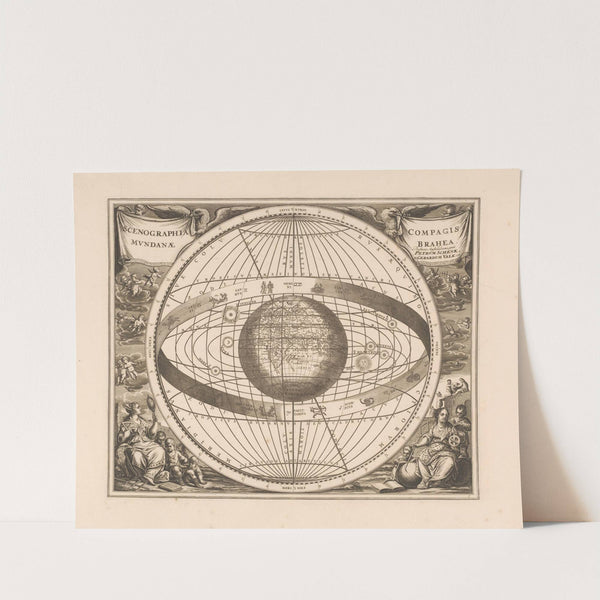 Hemelkaart van het stelsel van Brahe Scenographia compagis mundanae Brahea (1660-1708) by Peter Schenk the Elder