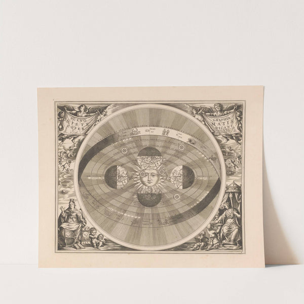 Hemelkaart van het stelsel van Copernicus Scenographia sytematis Copernicani (1660-1708) by Peter Schenk the Elder