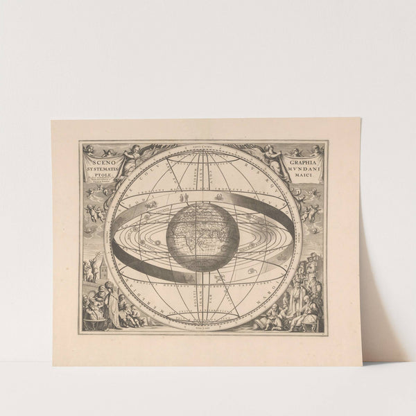 Hemelkaart van het stelsel van Ptolemaeus Scenographia systematis mundani Ptolemaici (1660-1708) by Peter Schenk the Elder