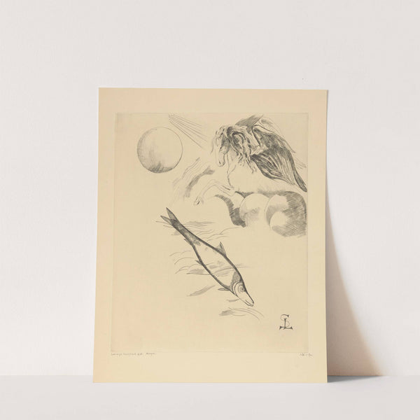 Hemellichaam, gevleugeld paard en vis (1936) by Lodewijk Schelfhout