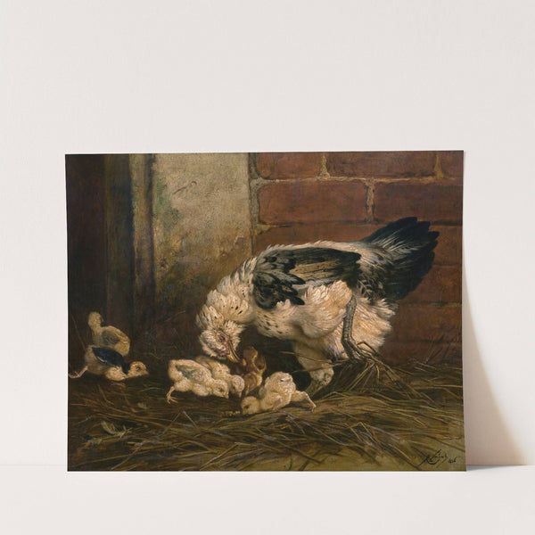 Hen with Chicken (1856) by Charles Verlat