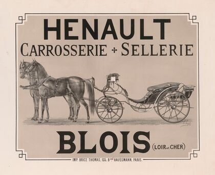 Henault – carrosserie, sellerie. Blois (Loir et Cher) (1877)