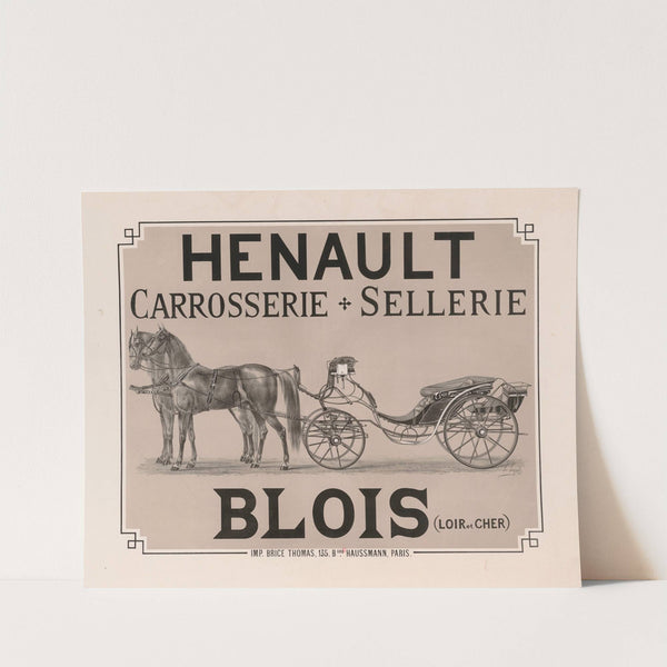 Henault – carrosserie, sellerie. Blois (Loir et Cher) (1877) by Imp. Brice Thomas