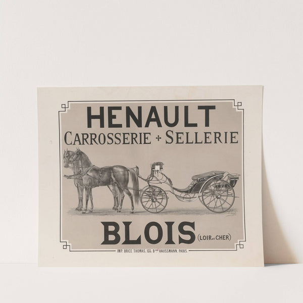 Henault carrosserie, sellerie. Blois (Loir et Cher) (1877) by Imp. Brice Thomas