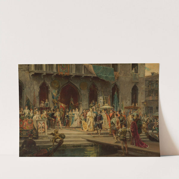 Henri III reçu par le doge Muccinigo au palais Foscari by Cesare Auguste Detti