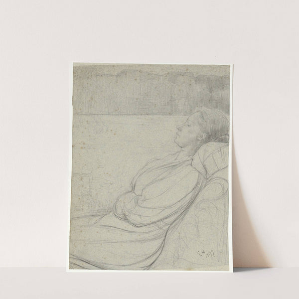 Henriëtte Roland Holst-van der Schalk, liggend in een stoel by Richard Nicolaüs Roland Holst