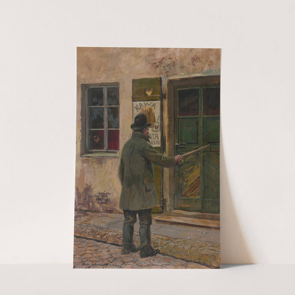 Henryk Pillati in front of a cafe on Kozia Street (1912) by Józef Rapacki