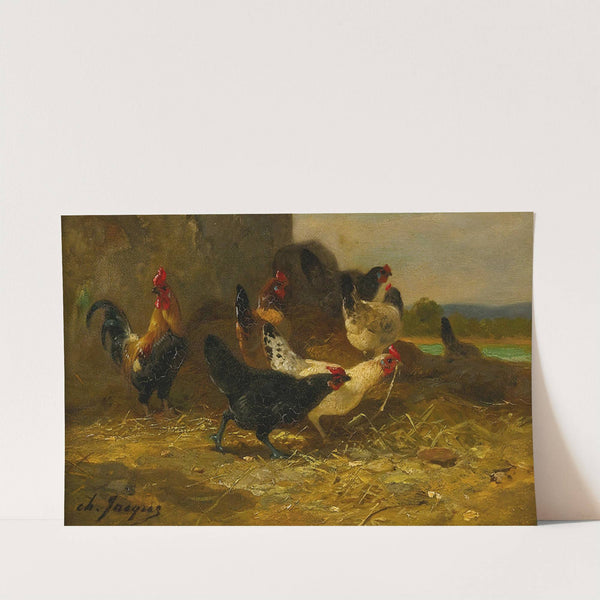 Hens And Cocks by Charles Emile Jacque
