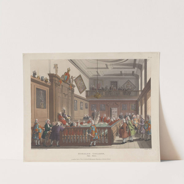 Herald’s College, The Hall (1808) by Thomas Rowlandson