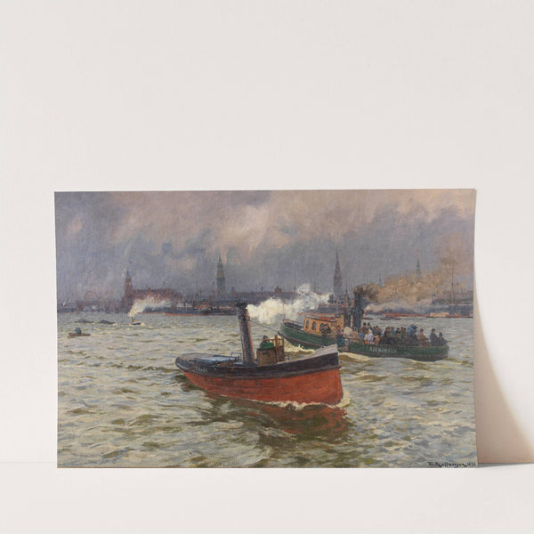 Heranziehendes Wetter im Hamburger Hafen by Friedrich Kallmorgen