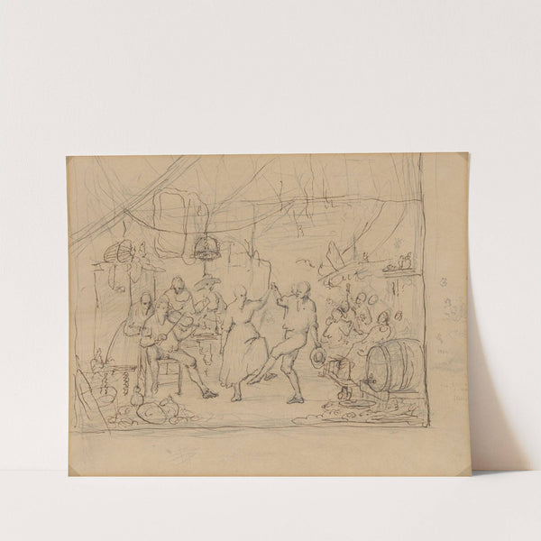 Herbergscène met dansend boerenpaar by James Ensor