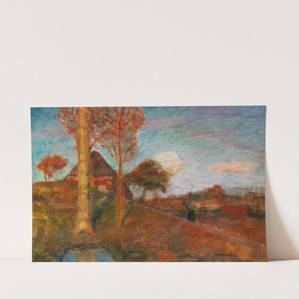 Herbstliche Abendsonne im Moor (1928) by Otto Modersohn