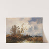 Herbstliche Landschaft mit Jägern im Dachauer Moos by Josef Wenglein
