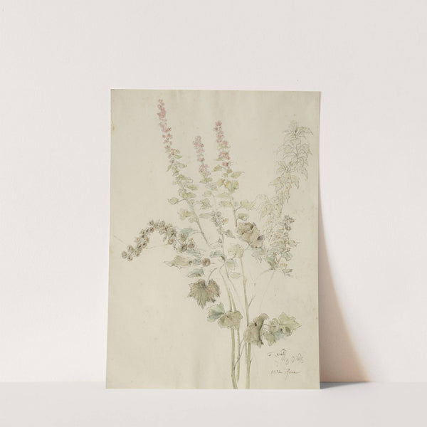 Herbstliche Malvenblüten (1832) by Friedrich Nerly