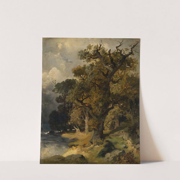 Herbstlicher Eichwald am Seeufer by Edmund Kanoldt