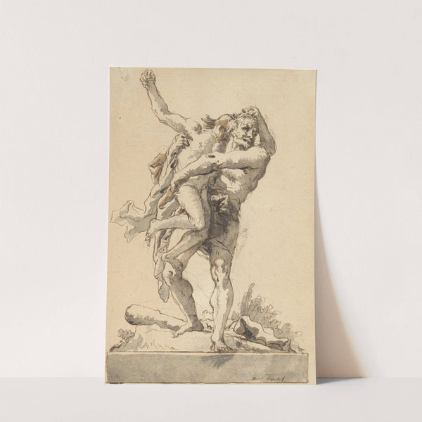 Hercules and Antaeus (with a Base Below) (late 18th century) by Giovanni Domenico Tiepolo