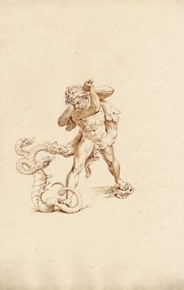 Hercules in gevecht met de Hydra van Lerna