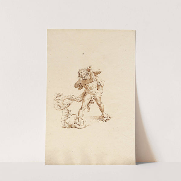Hercules in gevecht met de Hydra van Lerna by David Humbert de Superville