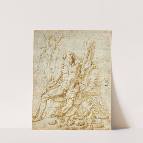 Hercules Resting after Killing the Hydra by Giulio Romano