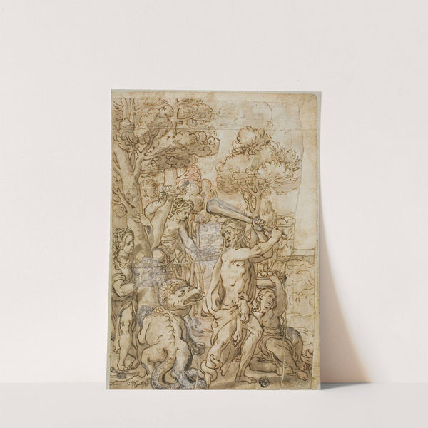 Hercules Slaying the Serpent Ladon in the Garden of the Hesperides by Andrea Lilio