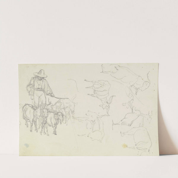 Herd of goats with herder (1830) by August Lucas