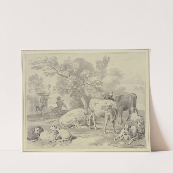 Herd with shepherds by Dirck van Bergen